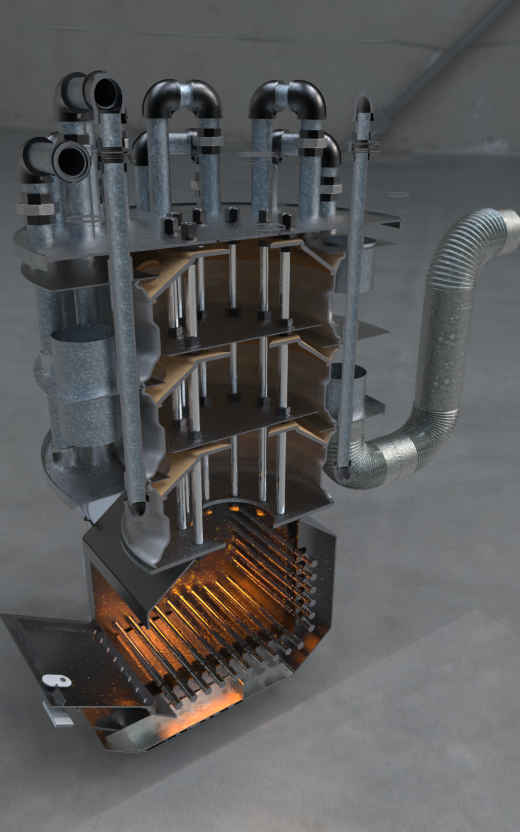 半卡车轮木柴炉热交换器锅炉缩略图